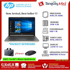 14 inch full hd led backlit display. Laptop Hp 14s Cf1046tu Cf1047tu Intel 4205u Ram 4gb Hdd 1tb Win10 Shopee Indonesia