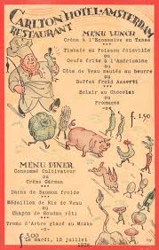 Carlton Hotel Amsterdam 1938 Vintage Menu Amsterdam Hotel Amsterdam