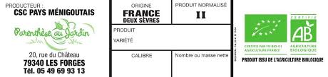 Bouhiron Emballages Etiquettes Seches Fruits Et La C Gumes Normalisation Plateau Etiquette Blanche