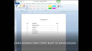Cara menggugurkan kandungan dengan ragi tape. Cara Mudah Dan Cepat Buat Isi Kandungan Microsoft Word 2010 Youtube