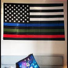 Amazon Com Thin Blue Green And Red Line American Flag 3x5 Heavy Duty Polyester American Blue Red Green Stripe All Lives Matter Police Firefighter Military Flags Banner Law Enforcement Police Fireman Army