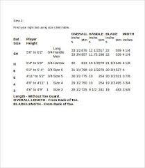 Bat Size Charts 9 Free Word Pdf Documents Download