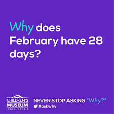 Just about every elementary schooler learns the months of the year with an easy rhyme: Why Does February Have 28 Days The Children S Museum Of Indianapolis
