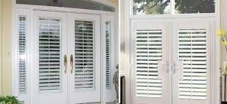 We custom made planation shutters for the sliding glass door of this bedroom in a 3 inch louver. Plantation Shutters For French Doors In Every Home Zebrablinds