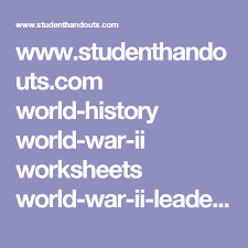Www Studenthandouts Com World History World War Ii