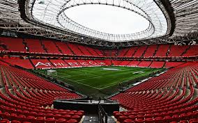 Athletic club, commonly known as athletic bilbao or just athletic, is a professional football club based in the city of bilbao in the basque. Download Wallpapers San Mames Stadium Spanish Football Stadium Bilbao Spain Athletic Bilbao Stadium Inside View Red Stands Football For Desktop Free Pictures For Desktop Free