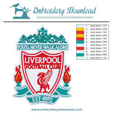 Stadtwappen das wappen von derry bildet ein zweigeteilter schild, unter dem auf einem spruchband das lateinische motto vita, veritas, victoria ‚leben, wahrheit, sieg' steht. Liverpool Fc Stickmuster Zum Download Shop
