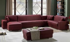 Costway folding lazy sofa chair stylish sofa couch bed lounge chair w/pillow burgundy. Kobe Santa Glory Burgundy Modular Sectional Sofa In Pu Istikbal