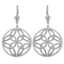 14k Solid White Gold Triquetra Trinity Celtic Knot Circle Drop Earring Set Large Thinking about getting a celtic trinity knot tattoo? 14k solid white gold triquetra trinity celtic knot circle drop earring set large