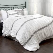 Shop for california king comforters | silver in comforters at walmart and save. New Bed Bag King Queen White Silver Sequin 7 Pc Comforter Pillows Set Elegant Comforter Sets Ruched Bedding Lush Decor