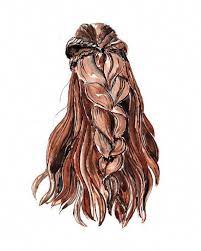 Brown Long Hair Braid Art Print Watercolor Ilustration 8x10 Hair Braid Art Braids For Long Hair Long Hair Beard