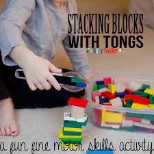 Other activities you can try to help your toddlers & preschoolers learn. Block Stack Fine Motor Skills Activity Busy Toddler