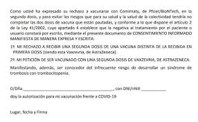 El intervalo mínimo en base a los ensayos clínicos para que la segunda dosis sea válida es de 21 días. El Formulario De Consentimiento Para Vacunarse Con La Segunda Dosis De Astrazeneca El Correo