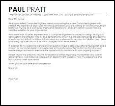 Computer Engineer Cover Letter Sample Cover Letter Templates Examples