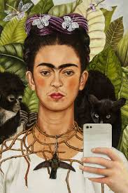 Frida Parody Selfie Portrait Painting Funny Poster 12x18 Inch Poster 12x18 Fashion Home Garden Homedco Funny Art Prints Funny Paintings Portrait Painting