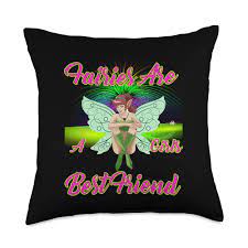 Amazon.com: My Design Bug Fairy Elf Pixie Design Faires are A Girls Best  Friend Design Throw Pillow, 18x18, Multicolor : Home & Kitchen