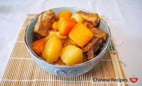 Pork Rib Stew with Potato, Butternut Squash and Pumpkin Chinese Style