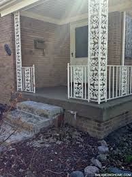 During your search for front porch railings, you will obviously notice that the most beautiful and elaborate railings are made of wrought iron. Porch Makeover Details Balancing Home