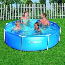 Alberca Bestway Steel Pro 244 X 61 Cm 56045 Piscinas Metal Galvanizado Pared Lateral
