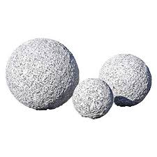 Clgarden Lot De 3 Boules Decoratives En Granit Boucharde Fait A La Main Decoration De Jardin Rocaille Japonaise Decoration Jardin Boule Deco Ornement De Jardin