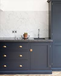 Pin By Nicole Dianne On Cabin Devol Shaker Kitchen Navy Kitchen Cabinets Kitchen Cabinet Colors