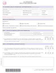 Fillable Online Health Declaration Form For Accident Health Aia Singapore Fax Email Print Pdffiller