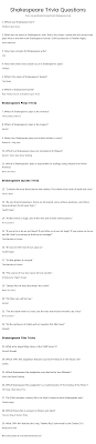 Displaying 22 questions associated with risk. Shakespeare Trivia Questions And Answers To Answer Or Not Answer