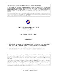 Hrsb was incorporated on 15th november 2001. Oriental Holdings Berhad Announcements