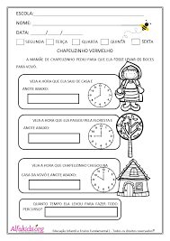 Atividades De Matematica 3Âº Ano Relacao Entre Horas Com A Historia Da Chapeuzinho Vermelho