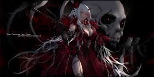 Collection by blue • last updated 3 weeks ago. Wallpaper Id 157894 Anime Girls Women Demon Girls Horns Pointy Ears White Hair Long Hair Red Eyes Looking At Viewer Cleavage Dress Red Dress Gloves Black Gloves Elbow Gloves Pixiv Fantasia