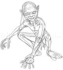 How To Draw Gollum From Lord Of The Rings, Step By Step, Drawing Guide, By  Dawn - Dragoart