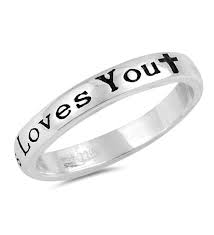 Jesus Loves You Christian Promise Faith Ring 925 Sterling Silver Band Sizes 3 10 Cb12o2o8xay Sterling Silver Bands Silver Band Wedding Rings Engagement