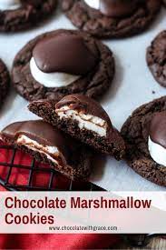 Chocolate Covered Marshmallow Cookies Recipe Easy Cookie Recipes Chocolate Marshmallow Cookies Hot Chocolate Cookies