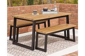 Frame was made with traditional mortise and tenon joints. Town Wood Outdoor Dining Table Set Set Of 3 Ashley Furniture Homestore