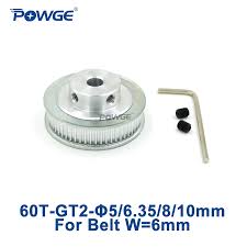 Us 3 99 Powge 1pcs 60 Teeth Gt2 Timing Pulley Bore 5mm 6 35mm 8mm 10mm For Width 6mm Gt2 Timing Belt Small Backlash 2gt Belt 60teeth 60t In Pulleys