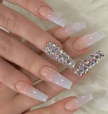 Follow TryyveaytyÑ For More Rorrin Pins Nails Design With Rhinestones Cute Acrylic Nails Rhinestone Nails Keep your nails strong and fit to be able to find natural wedding nail designs. acrylic nails