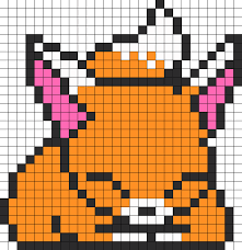 Adorable Fox Kandi Pattern Perler Bead Art Beading Patterns Pony Bead Patterns