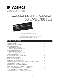 Pour nettoyer les dépôts de calcaire. Consignes D Installation Du Lave Vaisselle Important Manualzz