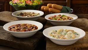 They have the zuppa toscana, pasta e fagioli, chicken gnocchi, and minestrone. Never Ending Soup Salad Breadsticks At Olive Garden