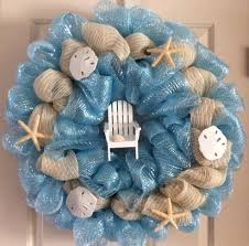 Nice Summery Wreath Found The Little Wooden Adirondack Chair For 1 At Ac Moore And Sand Dollars And Star Fish At Nautical Wreath Christmas Tree Shop Wreaths