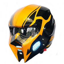 Black And Yellow Motorcycle Helmet Pro Wolf Bumble Bee Helmet Motorcycle 3lamps Custom Black Yellow Size M L Open Face Helmets Helmet Motorcycle Helmets
