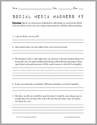 Social Media Madness Worksheet 5 Grammar Worksheets Fun Math Worksheets Social Media