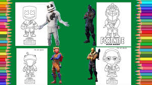 Its head is similar to the surface of a microphone, and instead of normal eyes, it has crosses. Fortnite Coloring Video Burger Boss Marshmello Black Knight And Raptor Youtube