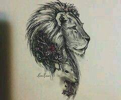 The Lion And The Lamb Future Tattoo Lamb Tattoo Simple Lion Tattoo Lion And Lamb Tattoo