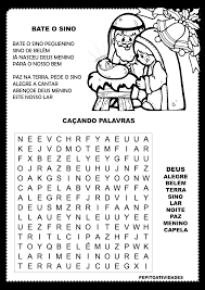 Hoje a noite é bela juntos eu e ela vamos à capela felizes a rezar. Caca Palavras Tematico Bate O Sino Pequenino