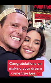 Lea Michele and Jonathan Groff Young