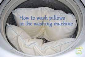 How To Wash Pillows In The Washing Machine Simple Life And Home Wash Pillows Cleaning Pillows Wash Feather Pillows