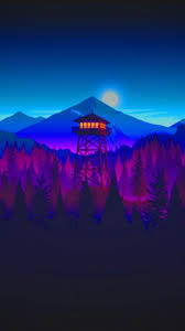 Multiple sizes available for all screen sizes. Firewatch Style Watchtower Wallpaper In 360x640 Resolution