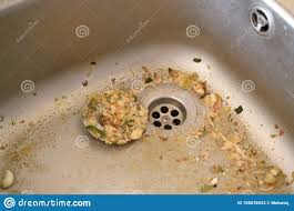 dirty clogging kitchen sink drain