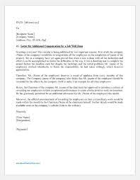 Email message to employees format. Letter For Additional Compensation For A Job Well Done Document Hub